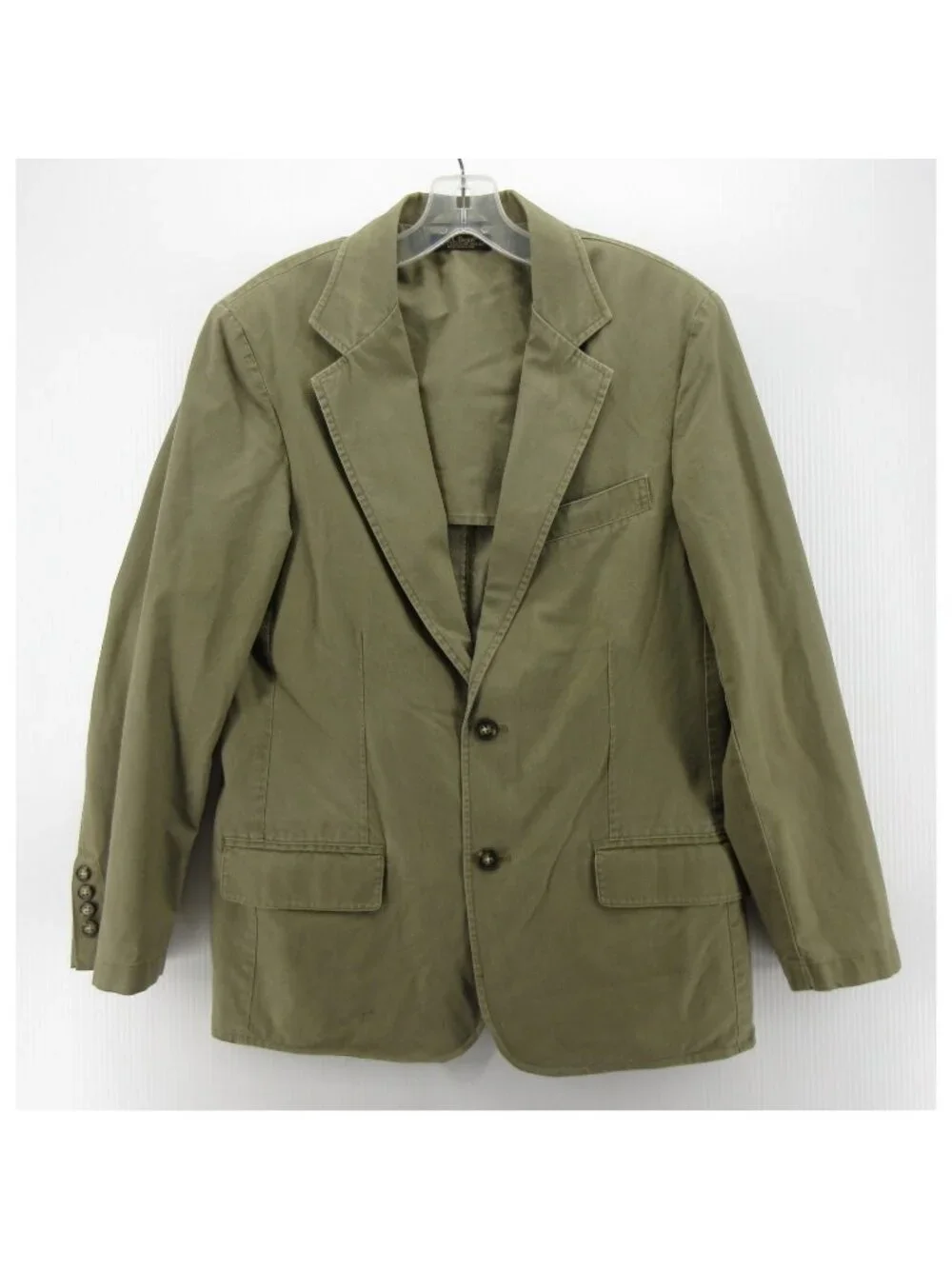 VGT LL Bean Sport Coat 38 Olive Blazer Jacket Safari Utility Canvas